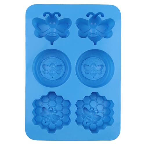 Stampo in silicone a 6 cavità per dolci a forma di miele, accessorio da forno per caramelle, cioccolatini, sapone, forniture creative per dessert, lavabile in lavastoviglie, vassoio per torte in