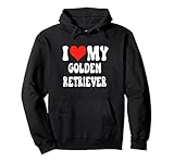 i love my golden retriever – cane – cuore carino divertente pet felpa con cappuccio