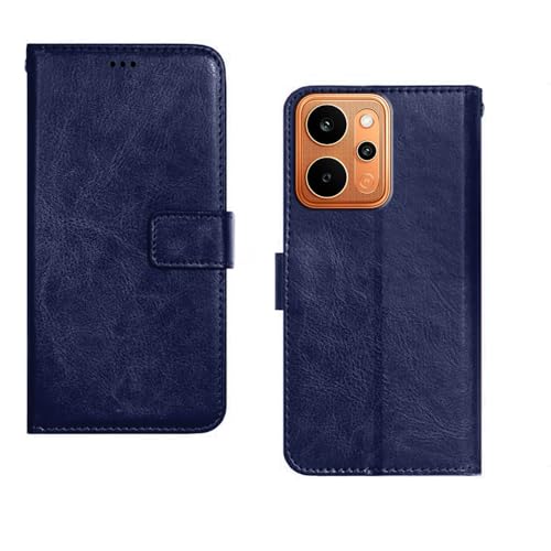 Image of amazon basics Realme P4 Power 5G Flip Cover | Card Pockets Wallet & Stand | Flip Cover for Realme P4 Power 5G (Blue)