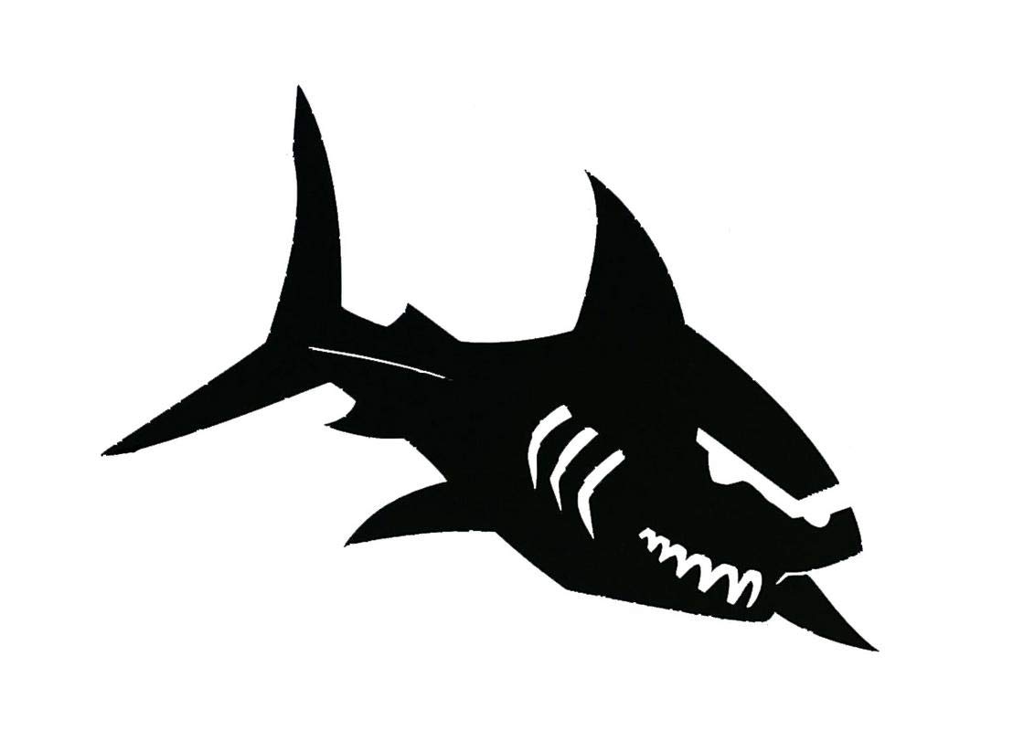Autocollant requin de haute qualité en vinyle noir résistant
