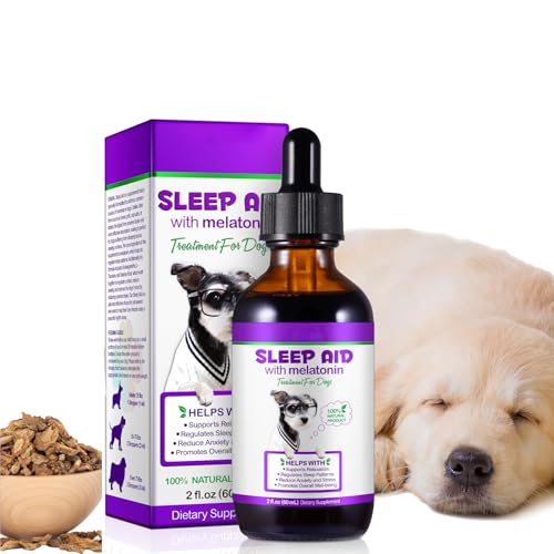 Image of Dog Melatonin, Melatonin for Dogs Calming, Dog Anxiety Relief, Dietary Supplement Liquid, Helps to Support Restful Sleep