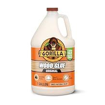 Gorilla Wood Glue, Natural Wood Color, 1 Gallon Bottle Pack of 1 - Water Resistant for Indoor or Outdoor Projects and Repairs