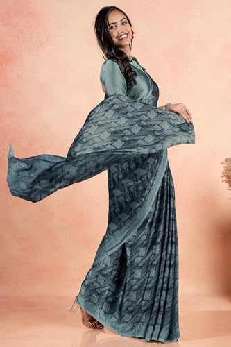 Image of MIRCHI FASHION Women Saree Floral Printed Chiffon | Breathable Lightweight Summer Sari for Office and Daily Use with Unstitched Blouse (Available in 20 Styles)