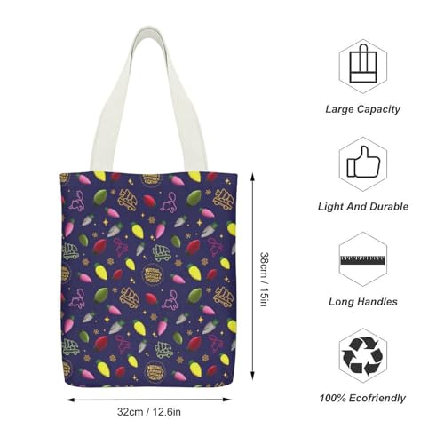 Cute Taco Fiesta Canvas Tote Bag with Pockets for Daily Versatility2