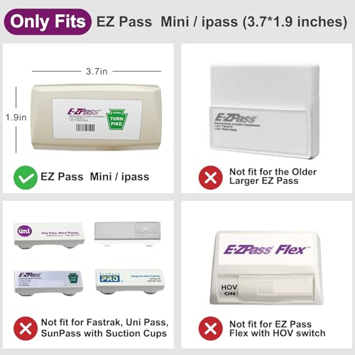 Image of Zeyitian Ez Pass Holder Black 1 Pack - Super Strong Suction Cups for Windshield, Toll Pass Transponder Holder for EZ Pass /iPass