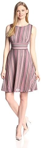 Gabby Skye Women's Sleevless Stripe Fit and Flare Dress