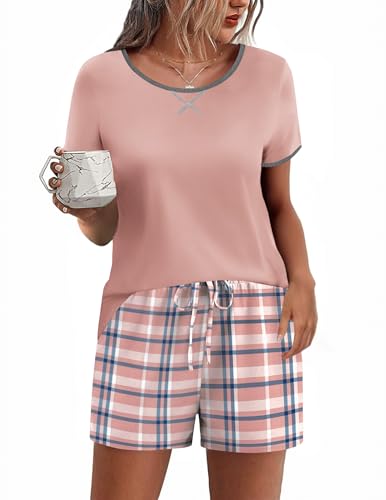 Image of Ekouaer Women Pajama Set Casual Short Set
