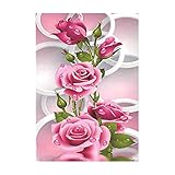 5D DIY Diamond Painting Kinder Erwachsene Blumen Rose Bilder Malerei Bunt Muster Stickerei Kits 5D Diamantmalerei Home Wanddekoration Wohnzimmer Schlafzimmer Eingang Dekoration (A)