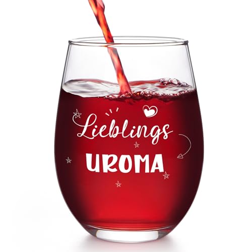 Joymaking Weinglas Uroma Geschenk - Lieblingsuroma Geschenke für Weihnachten Du Wirst Uroma 17oz