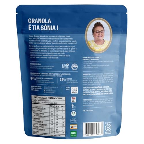 Tia Sônia, Granola Salgada Francesa Parmesão Castanhas 200g Tia Sônia Artesanal Sem Glúten