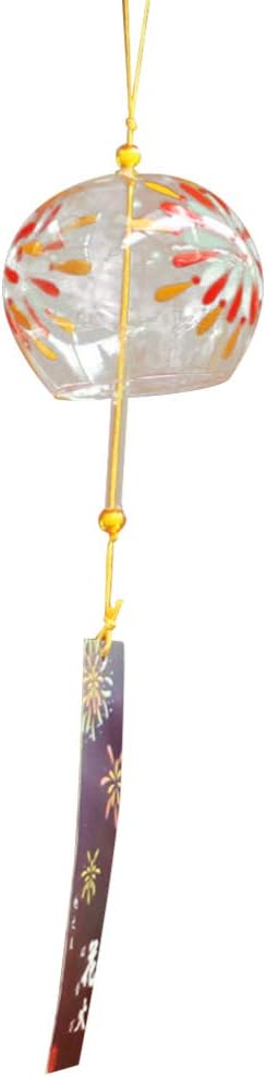 Amazon Co Jp Ounona 和風風鈴 ガラス風鈴 手作り風鈴 夏の風物詩 かわいい 風鈴 夏の装飾 音色よく ギフト 贈り物 飾り 短冊付き 花火 ホーム キッチン