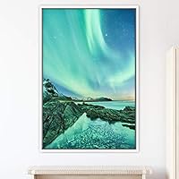 Framed Canvas Wall Art Beautiful Landscape Canvas Prints Home Artwork Decoration for Living Room,Bedroom - 16x24 inches