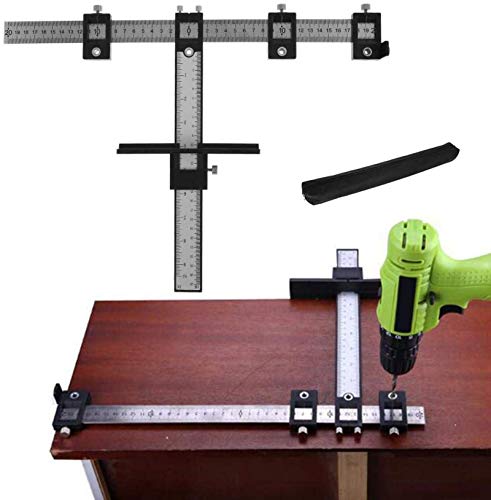 Cingfung Cabinet Hardware Jig, Adjustable Power Tool Punch Locator for Handle Knob Pull Installation of Door and Drawer, Fastest and Most Accurate Knob & Pull Jig Improve