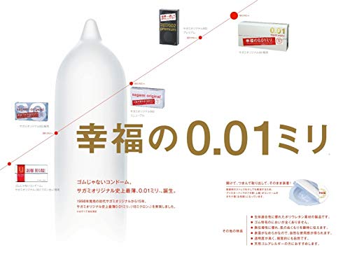 【旧品】【単品】 サガミオリジナル001 コンドーム 薄型 ポリウレタン製 0.01ミリ 5個入 - 画像5
