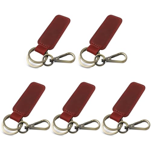 Image of Jack&Chris Genuine Leather Car Keychain, Universal Key Fob Keychain, Leather Key Chain Holder for Men and Women, JC306