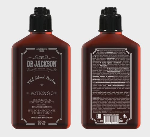 DR. JACKSON Champu Hombre 200 ML. Uso Diario 3 en 1. Shampoo Anti...