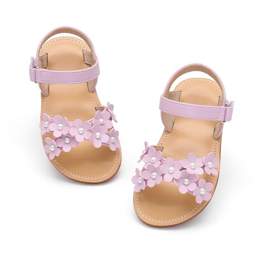 Image of PHIRAMIN Toddler Girl Sandals - Flower Girl Dress Shoes Open Toe Little Kid Wedding Party