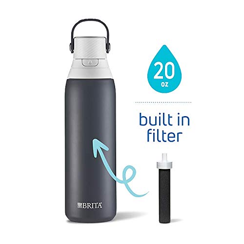 Brita Stainless Steel Water Bottle with Filter, 20 Ounce Premium Double Insulated Water Bottle, BPA Free, Carbon - Image 4