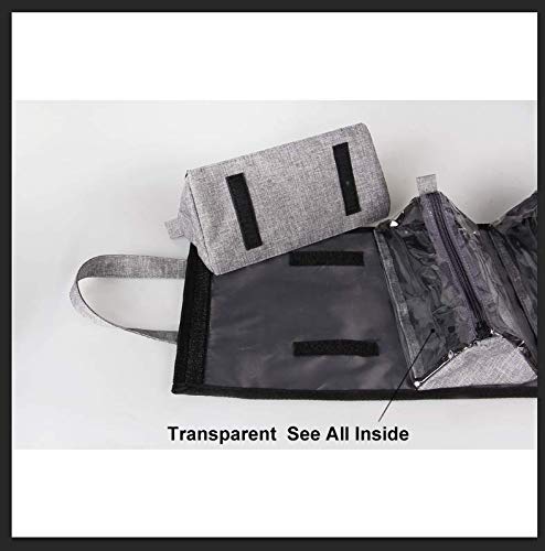 Jovilife Travel Roll Up Makeup Organizer Bag, 4 IN 1 Kit, makeup bag travel roll up, Hanging Travel Cases,4 Kit Removable Bags Organizer, Make up,Cosmetics,Bathroom,Medicine,Personal Care(Grey)