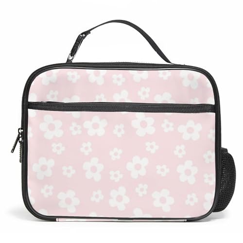 Large Lunch Box for Girls Insulated Lunch Bag with Water Bottle Holder Front Zipper Pocket Leakproof Waterproof Reusable Lunch Tote Bag for Work...