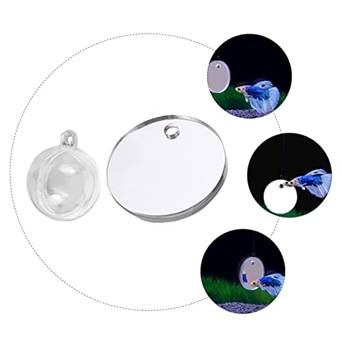 Image of Betta Fish Mirror for Aquarium Floating Training Mirror for Betta Exercise and Fish Tank Decoration 1.96X1.96 Inch Acrylic