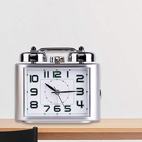FURUIWUFENG Relógios de prateleira de mesa despertador silencioso alimentado por bateria ultra-silen