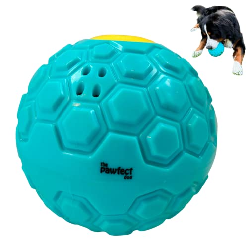 Pawfect Dog Ball Toy | Interactive Puzzle Pet Feeder, Durable Rubber Fetch Toy for Large/Medium Dogs (Blue)