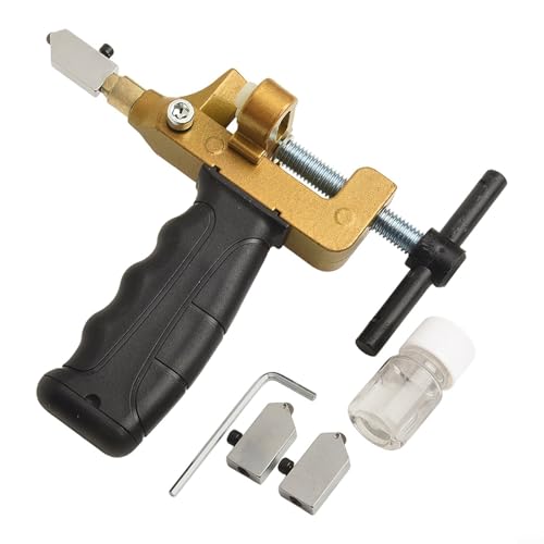 Eawfgtuw Para cortador de azulejos y vidrio 2 en 1, herramienta manual de aleación de acero con mango ergonómico antideslizante para cortar azulejos, vidrio, espejos y más, ideal para construcción de