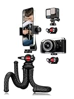 Lammcou Handy Stativ Flexibel, Flex Smartphone Gorilla Pod Tripod, Biegbar Octopus Dreibein mit Voll Schwenkbar Kugelneiger & XL Vertikal Hochkant Handyhalterung & Go Pro Adapter, Handystativ
