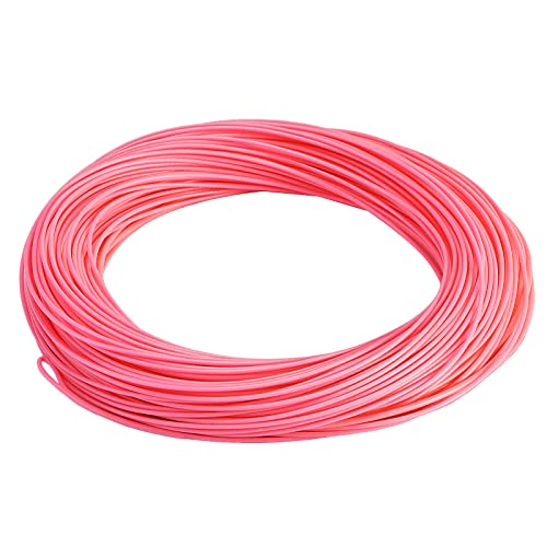 SF WF4F 100FT Fly Fishing Line Weight Forward Floating Fly Line for Fly Fishing Double Welded Loops Pink
