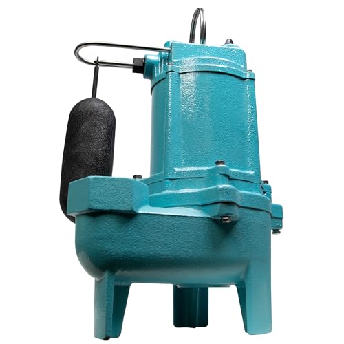 Image of Little Giant 9SC-CIA-SFS 115 Volt, 4 /10 HP, 6000 GPH Epoxy-Coated Cast Iron Submersible Sewage Pump with Integral Snap-Action Float Switch, 20-Ft. Cord, Blue, 509411