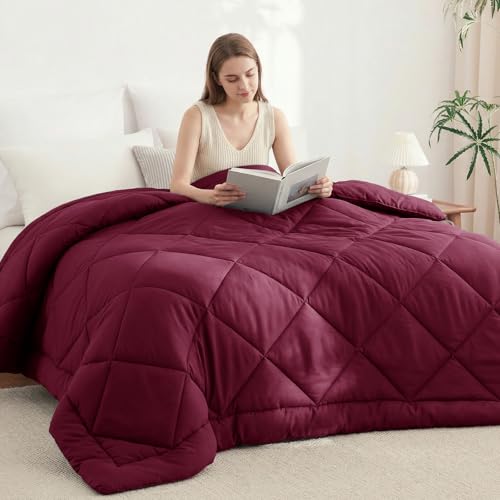 CozyLux Bettdecke 220x240 cm Burgunderrot für 4 Jahreszeiten – Ansicht 6