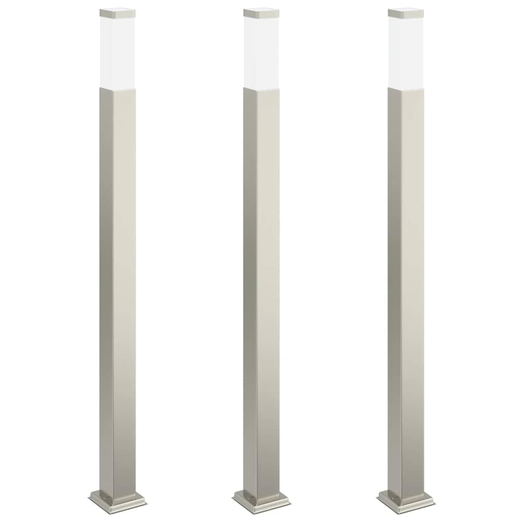 vidaXL Słupki oświetleniowe 3 szt. 110 cm Stal nierdzewna IP44