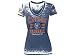 MLB Women's Burnout Washed Baby Jersey Short Sleeve V-Neck Tee