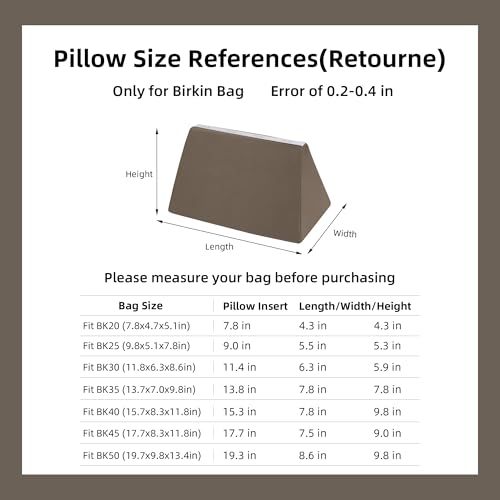 Image of DGAZ Purse Pillow Shaper Insert,Luxury Handbag Tote Shapers, Memory Foam- Fits Birkin 20 /25 /30 /35 /40 /45 /50 Bag(Etoupe Grey,BK30 Retourne)