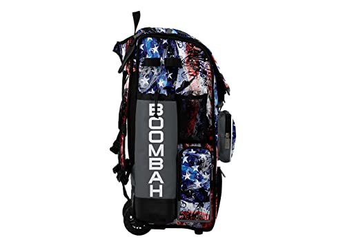 Boombah Superpack Hybrid Rolling Bat Bag - USA Allegiance Bat Pack Black/Red/White - Wheeled & Backpack Version