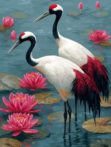 Pintura acrílica pintar por números adultos y cuadros decoración salón modernos loto 60x80cm