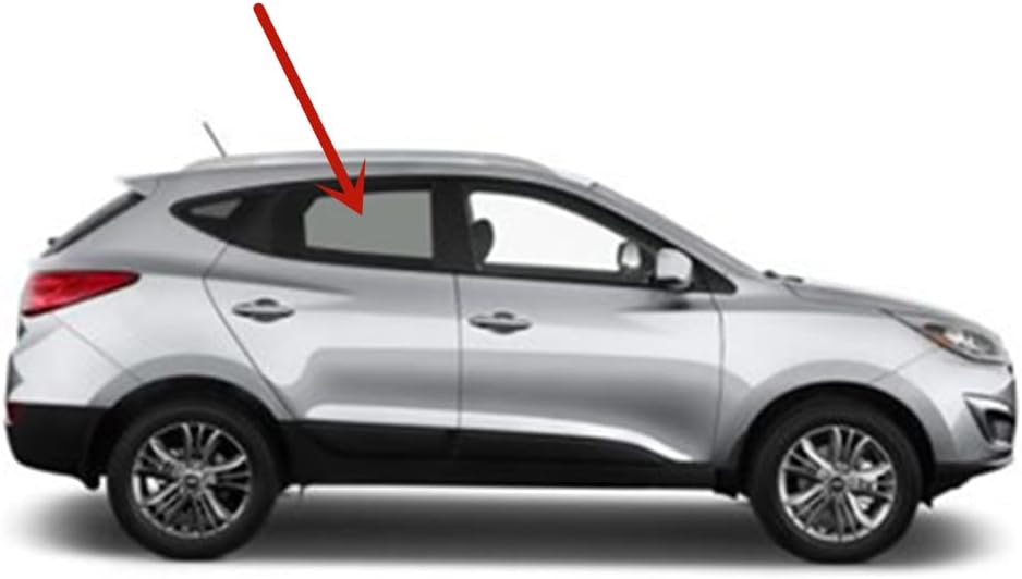 Passenger Right Side Rear Door Window Door Glass Compatible with Hyundai Tucson 2010-2015 Models