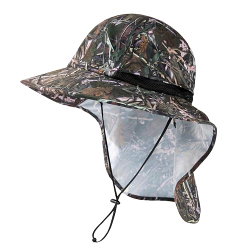 Image of Oversized XL XXL Mens Sun Hat Big Head Neck Flap Shade Waterproof UPF50+ Wide Brim Hat Fishing Safari Hiking
