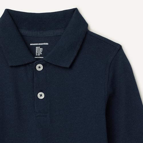 Image of Amazon Essentials Boys and Toddlers' Long-Sleeve Pique Polo Shirts for School Uniform, Multipacks