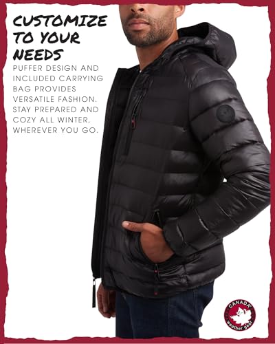 Image of CANADA WEATHER GEAR Mens' Puffer Jacket - Lightweight Packable Bubble Coat, Water Resistant Outerwear Jackets for Men (M-XXL)