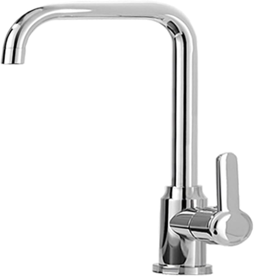 LSLYTQ 蛇口キッチン蛇口シルバーシングルハンドルプルアウトキッチン蛇口シングルホールハンドルスイベル360度ミキサー蛇口タップ