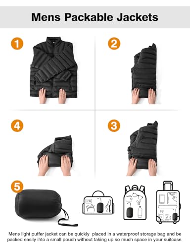 TBMPOY Men's Lightweight Packable Puffer Winter Jackets Puffy Water-Resistant Bubble Insulated Coat for Travel Ski Hiking3