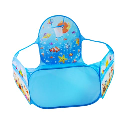 BESTonZON Piscina de Bolas Plegable para Aro de Baloncesto Diseño Hexagonal Espacioso Soporte Flexible Estable para Interior y Exterior Divertido y Seguro para Bebés y Pequeños
