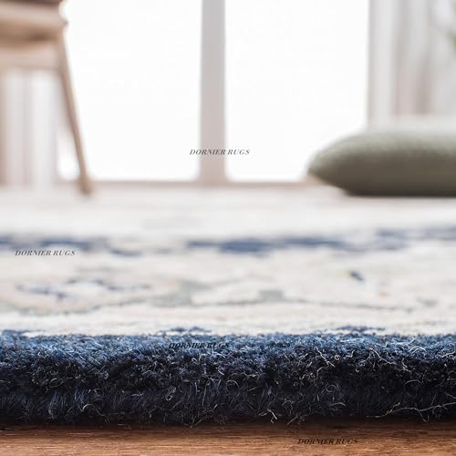 Image of 6x8 Ft Wool Tufted Carpet - Elegant Handcrafted Traditional Rug for Bedrooms, Living Rooms & Studios