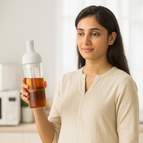 Image of Soko Cold Brew, Iced Coffee & Hot Tea Maker | Borosilicate Glass Bottle with Removable Mesh Filter | Airtight Seal Pot | Dishwasher Safe Kettle for Beverages Infuser - Kitchen, Office, Cafe - White