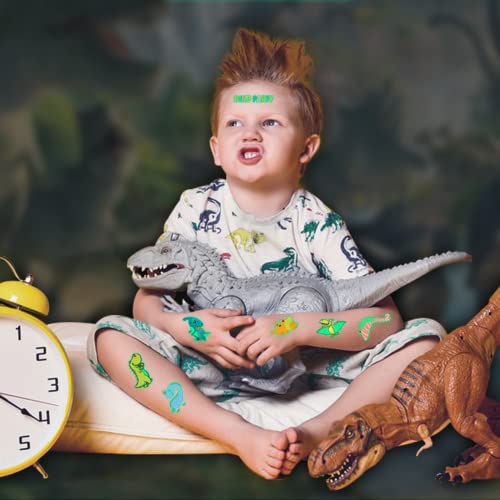 5 Sheets Dinosaur Glow Temporary Tattoos For Kids, Cartoon Glow In The Dark Body Stickers, Waterproof Luminous Dinosaur Fake Tattoos For Girls Boys Party Supplies Decorations #TOP5