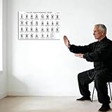 Tabella degli esercizi di Tai Chi da 30,5 x 45,7 cm, grafico per la perdita di peso, per principianti, poster yoga su sedia, libri di Tai Chi per principianti e anziani, grafici da parete per