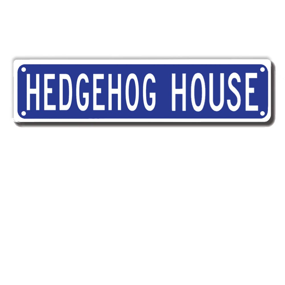 Ermuhey Hedgehog House Sign Metal Tin Sign 4X16 Inch