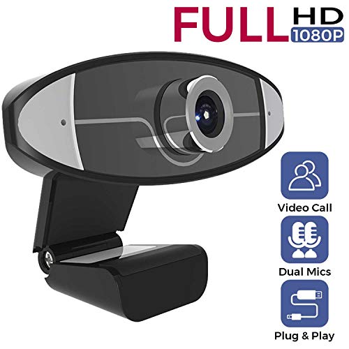 Webcam with Microphone, 1080P HD Web Camera with Manual Foucs, USB Computer Camera
